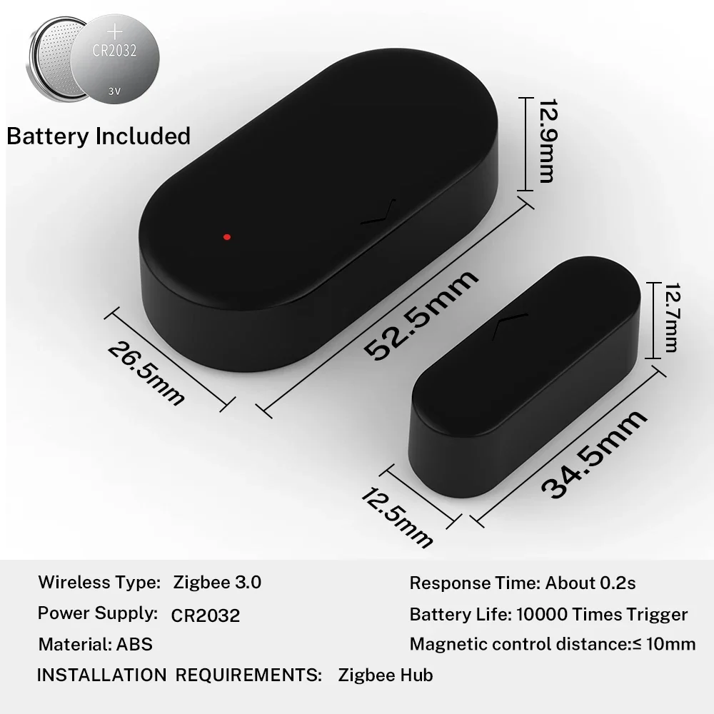 Zigbee 3.0 Tuya Door Sensor Window Sensor Home security For Smart Home Smart Life APP Compatible with Alexa Google Assistant