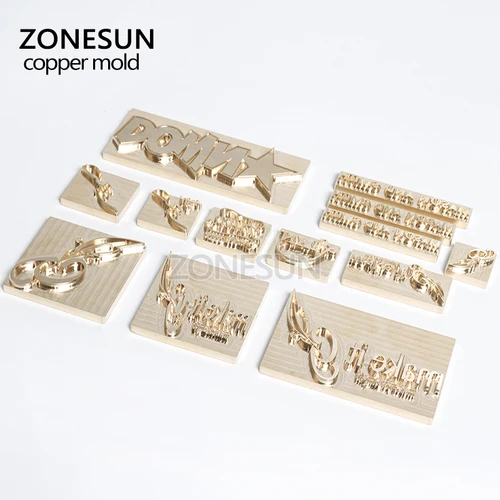 ZONESUN-사용자 정의 스탬핑 금형 로고 황동 금형, 가죽 브랜딩 철 나무 PU 구리 플레이트 기계 핫 포일 브론징 스탬프 3