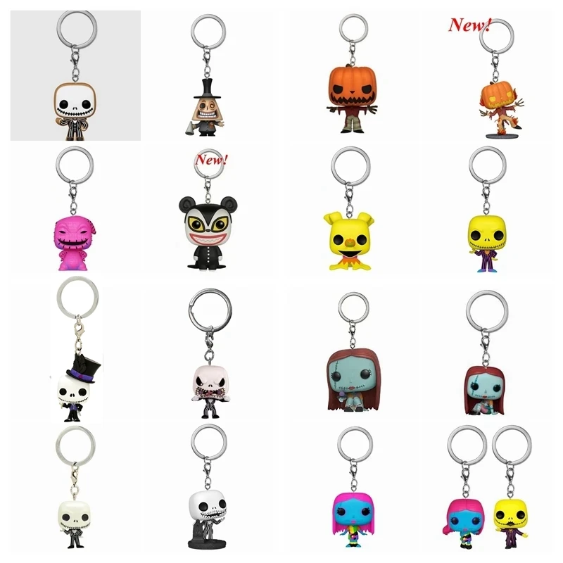 Portachiavi Disney Con Scatola The Nightmare Before Christmas Jack Skellington Teddy Mayor Sally Zero Pumpkin Action Toy Figures Toys