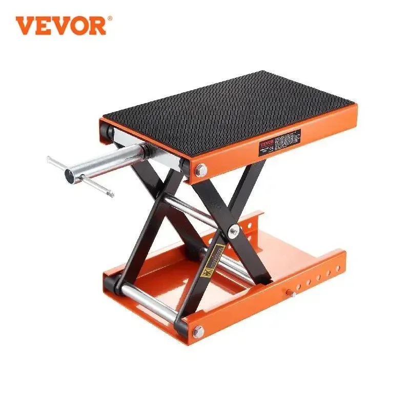 Motorcycle Lift VEVOR Motorcycle Lift 1100 LBS Capacity Motorcycle Scissor Lift Jack with Wide Deck & Safety Pin for Bikes Motorcycles