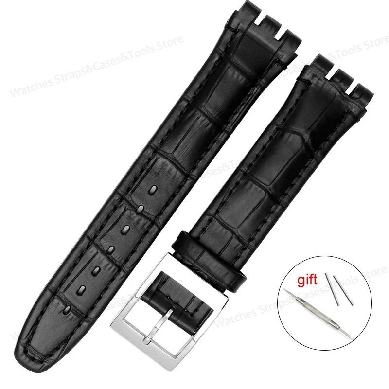 Genuine Cowhide Leather Waterproof Watch Strap – Brown & Black, 17mm/19mm, Unisex Sport Design