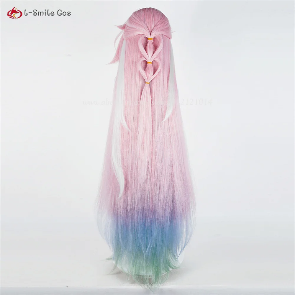 HSR Cyrene Cosplay Perücke 105/130cm Pink Mix Anime Hitzeresistent Synthetik 22