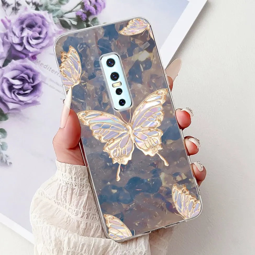 Clear Luxury Fashion Flowers Cat Design Soft Back Phone Case
