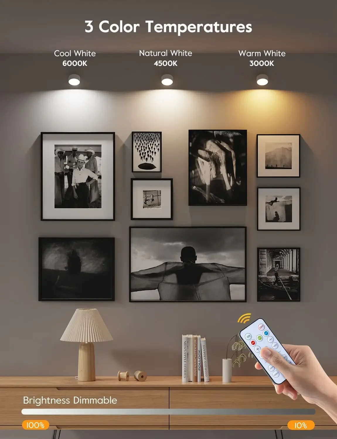LED Magnetic Wall Sconce Lights,Rechargeable Dimmable Wall Mounted Lights with Remote, 360° Rotation Wall Mount Lamp for Bedroom 2