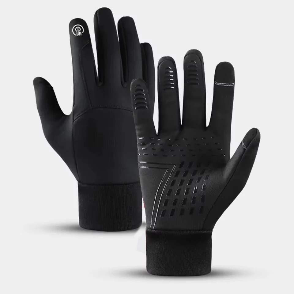 Automne hiver gants de cyclisme en plein air salle de sport Fitness sport course chaud écran tactile gants antidérapants gants de moto hommes noir