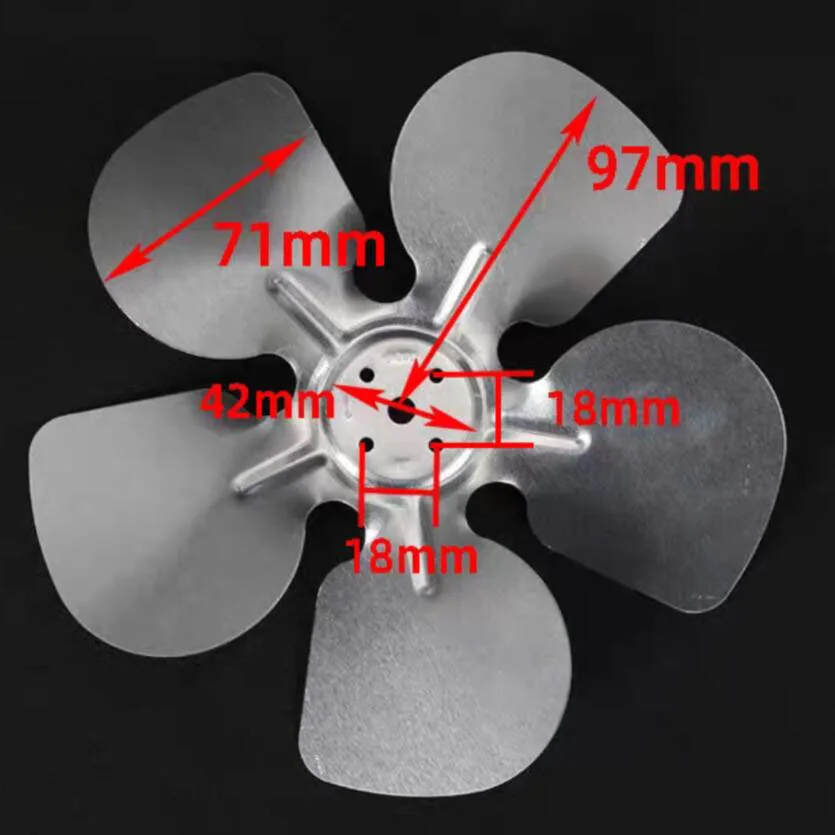 O fã parte a lâmina de alumínio no sentido horário do ventilador 5-blade para o uso 200mm do motor de refrigeração