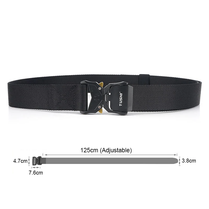 Dual Adjustable No-Sew Tactical Belt Buckle Quick Release For Width 38mm  Strap Men Luggage Clothes Webbing Clip Black Buckles - AliExpress