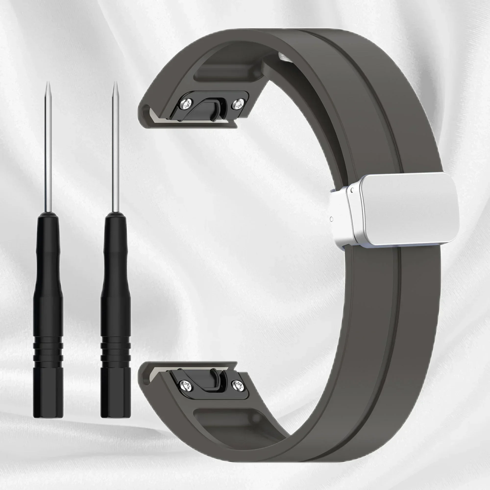 Magnetic Buckle Silicone Strap Bracelet, 26mm/22mm