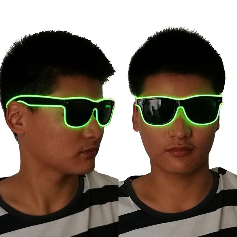 Novelty Glow Sunglass LED Glasses Light Up EL Flashing Luminous Glasses Wedding Birthday Decoration Glow Party Supplies