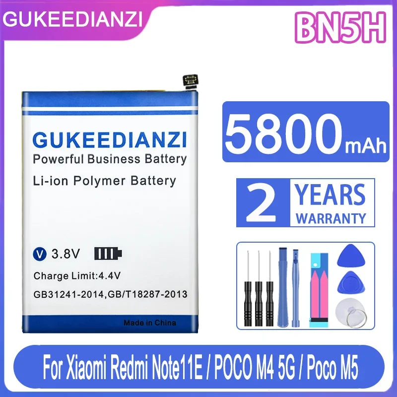 

Сменный аккумулятор GUKEEDIANZI BN5H 5800 мач для Xiaomi Redmi Note11E Note 11E/POCO M4 5G/M5