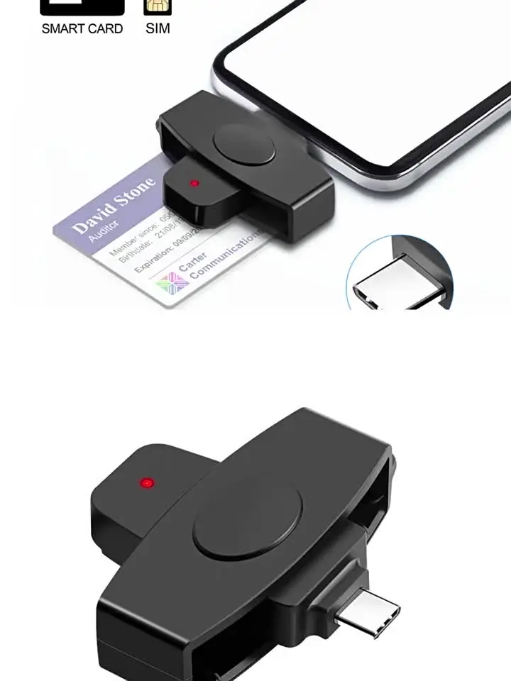 Lecteur CAC,Carte CAC Carte Bancaire Carte De Déclaration Fiscale DOD Type C Lecteur De Carte