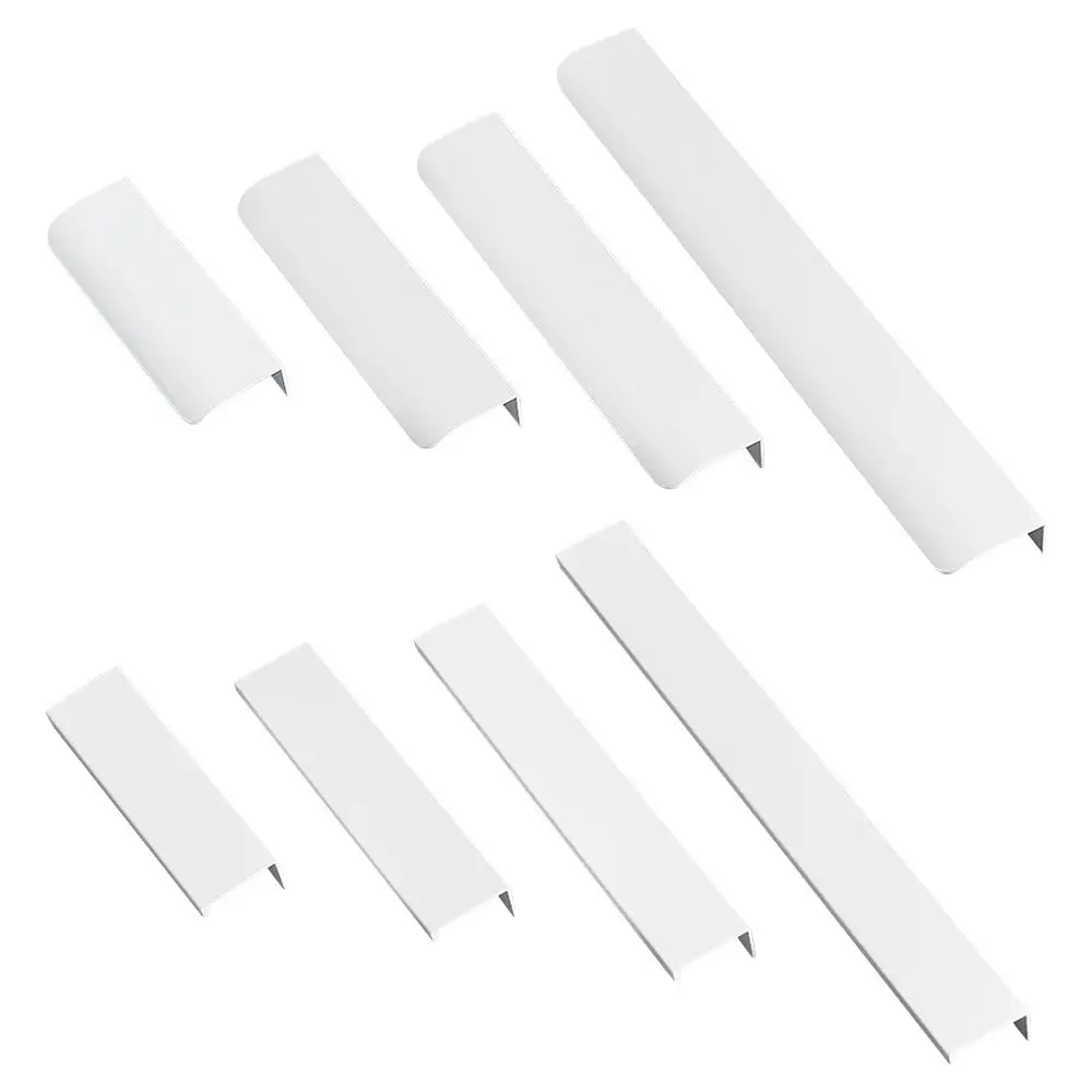 White Hidden Cabinet Pulls Drawer Knobs Long Pull Hidden Handles Aluminum Alloy Kitchen Cupboard Furniture Hardware Cabinet Knob cabinet handles