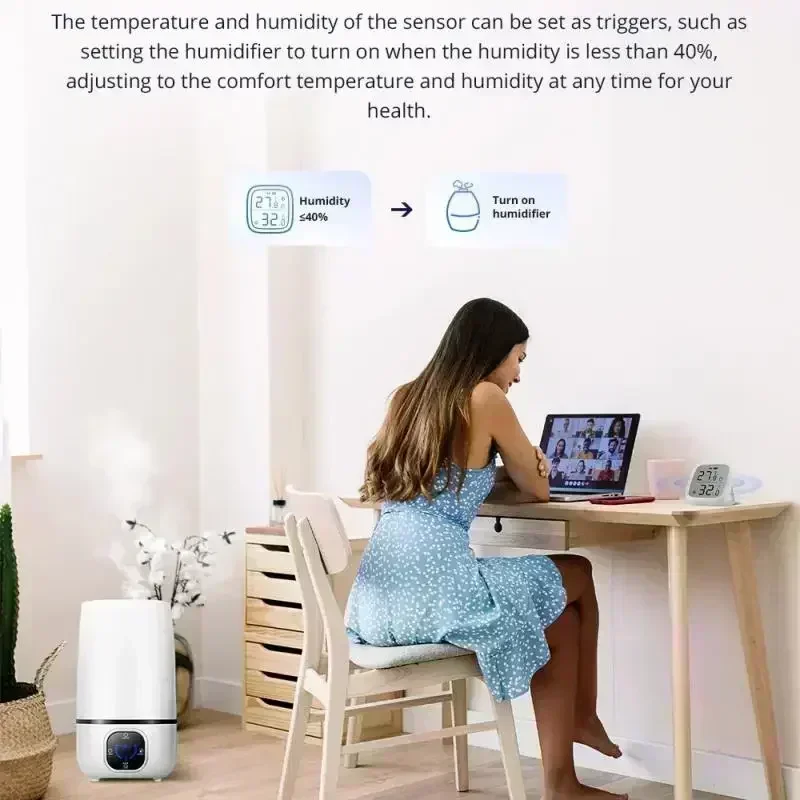 SONOFF SNZB 02D Zigbee 온도 습도 센서 SNZB-02D EWeLink 용 LCD 화면 포함 SONOFF ZigBee Bridge Alexa Alice
