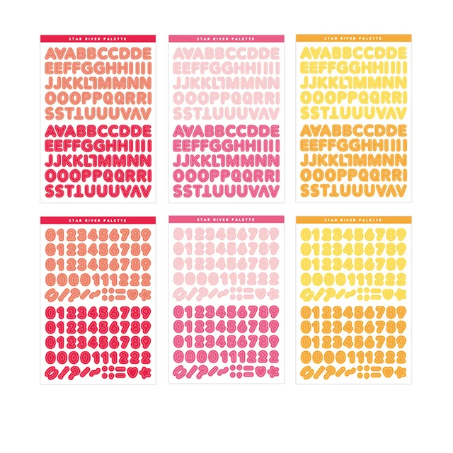 12sheets Round Number Date Label Sticker Year Planner Colorful 365 Daily Days Stickers Stationery Agenda Diary Journal Stickers A-6 sheets