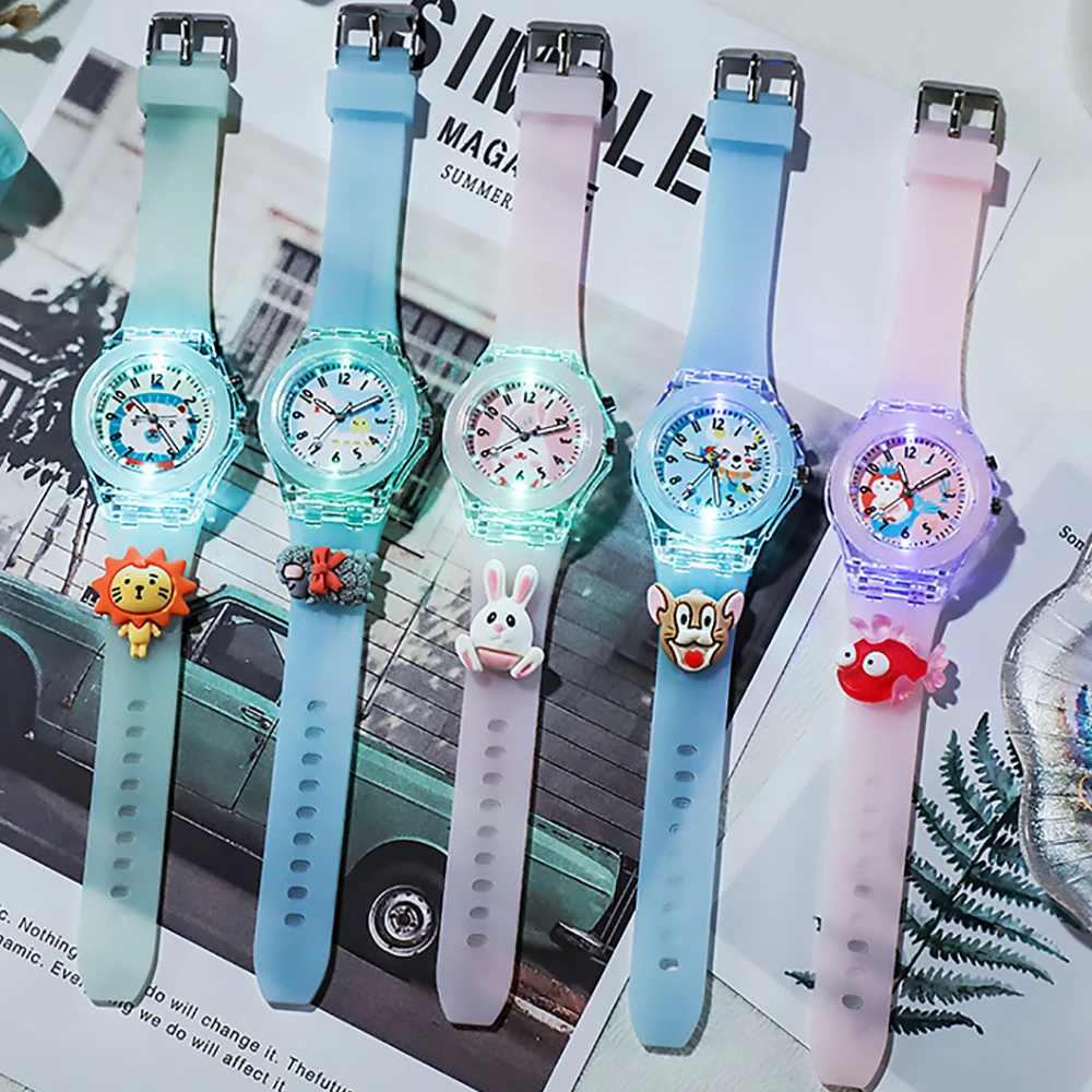Móda roztomilá blikání děti hodinky dětské světelný silikon děti náramek světelný hodinky pro holčičky chlapci dárky reloj