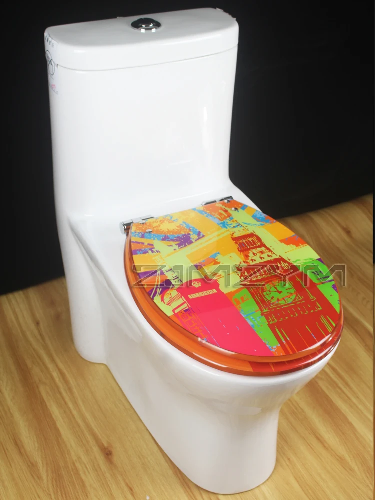 Description Picture 5 of itemUnique Resin Toilet Cover Beautiful Design Toilet Seat Cover Thickened Toilet Cover Stainless Steel Slow Down Toilet Cover
