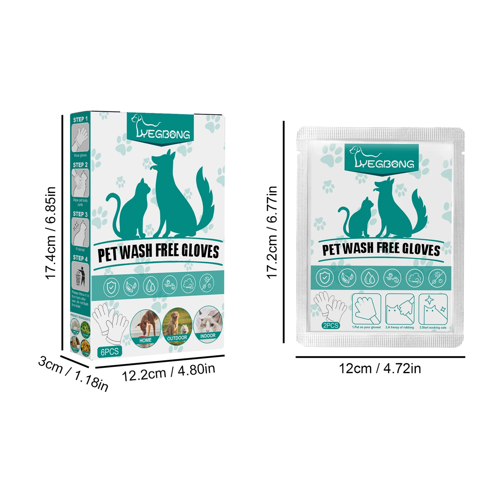 Dog Glove Wipes For Dogs Cats Pet Wipes Cleaning Massage Gloves Itch