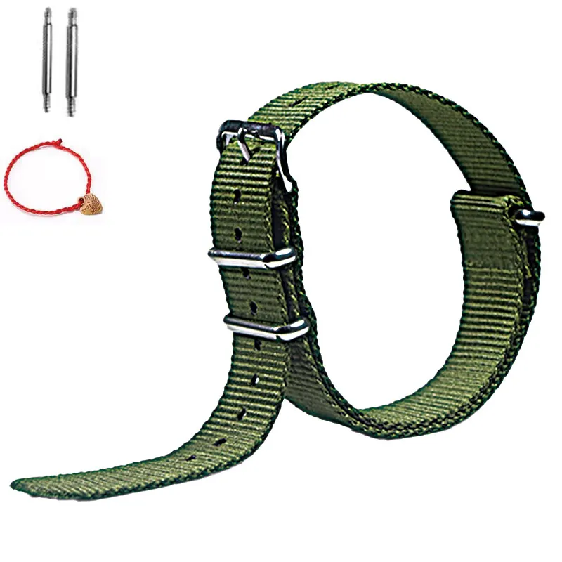 Universal Nylon Canvas Weave Watch Strap - One Piece Loop Wristband