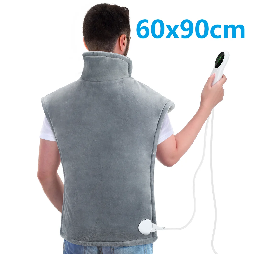 60*90cm Electric Heat Shawl 30-70°C Back Pain Relieve Thermal Pad Heated Vest Mat Warm Winter For Neck Back Shoulder Home Office