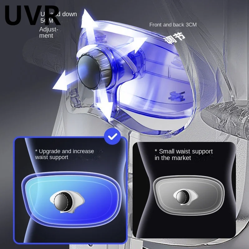 UVR WCG Gaming Chair Sponge Cushion Mesh Staff Chair with Footrest Adjustable Office Bedroom Computer