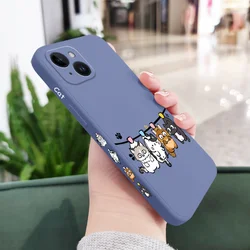Air Cat Silicone Phone Case - Whimsical Feline Protector - iPhone 13 (Light Blue)