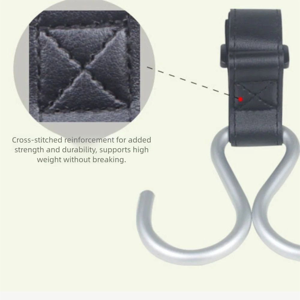 Cute S Shape Baby Stroller Hooks PU Solid Color Hanging Hook Cartoon Cart Organizer Stroller Accessories Cart