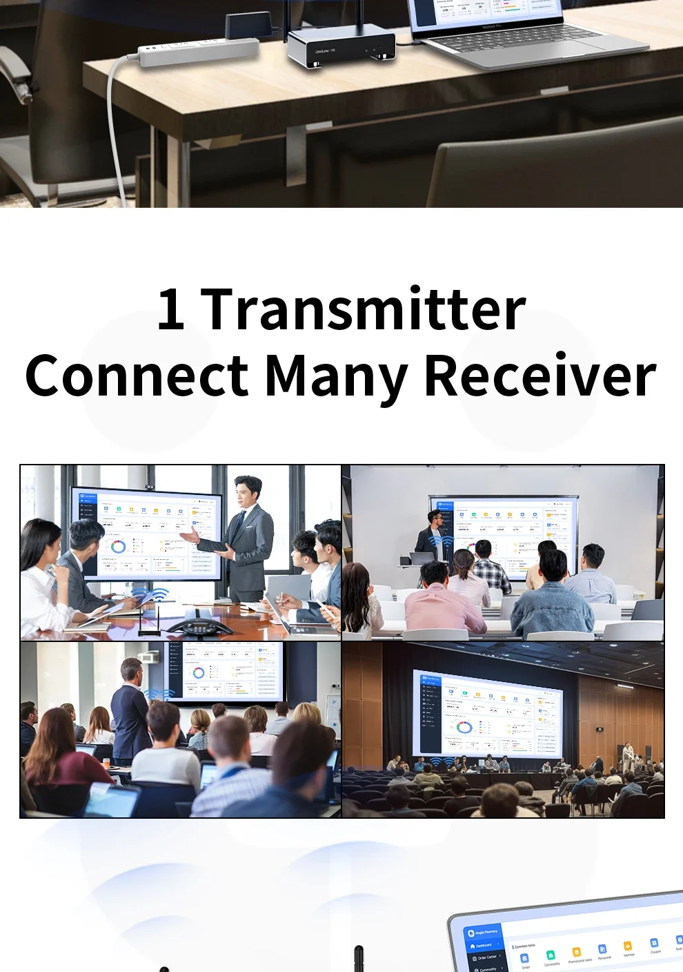 Unnlink Wireless HDMI KVM Extender Kit 300M