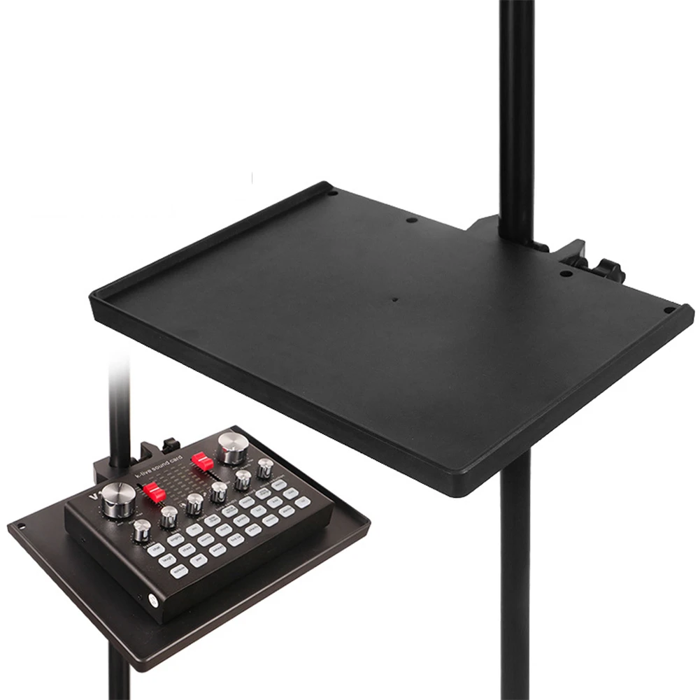 

Microphone Tray Mount Stand Shelf Plastic Serving Trays Storage Clamp Rack Clamp-on Sound Card Holder For Live Tripod Bracket