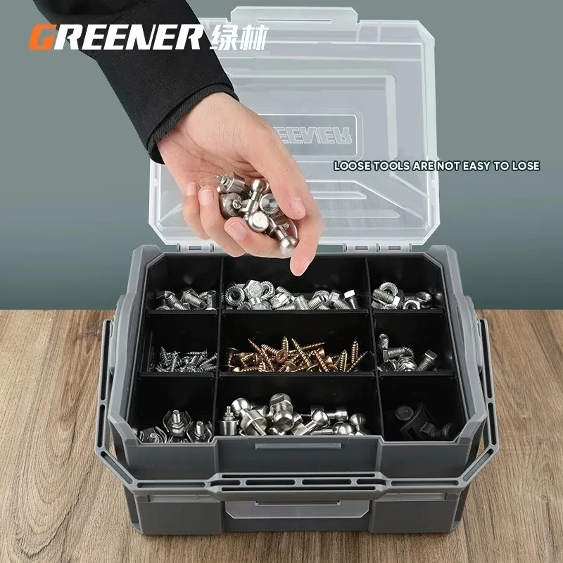 GREENERY Storage Box Multifunctional Plastic Hardware Tool Parts Box  household sorting Box Batch Head Small Screw Accessories