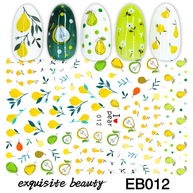 Stickers for Nails Summer Fashion Sticker Sweet Fruit Cherry Design Nail Art Decorations  Foil Wrap Manicure Accessories