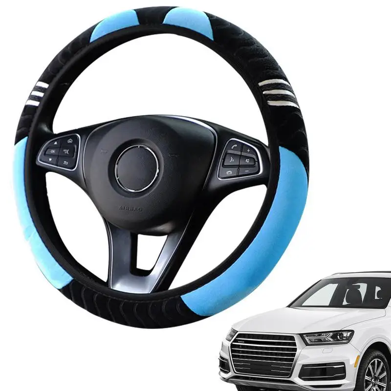 

Fluffy Steering Wheel Cover With Cute Auto Elastic Protector Car Accessories Universal Steer Wheel Protector For Women Girls