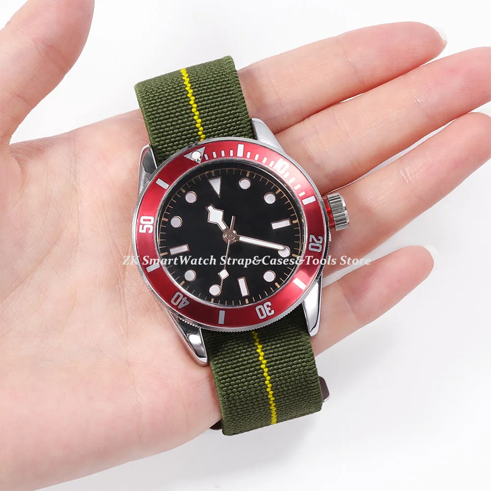 Französisches Militär-Fallschirm-bequemes elastisches Nylon-Uhrenarmband 18 mm 20 mm 22 mm für Seiko für Tudor für Rolex-Armband, Sportarmband – Detail 3