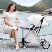 2025 nouvelle poussette de bébé légère haute vue poussette de bébé, pliable, siège bidirectionnel, avec moustiquaire poussette de bébé absorbant les chocs 2