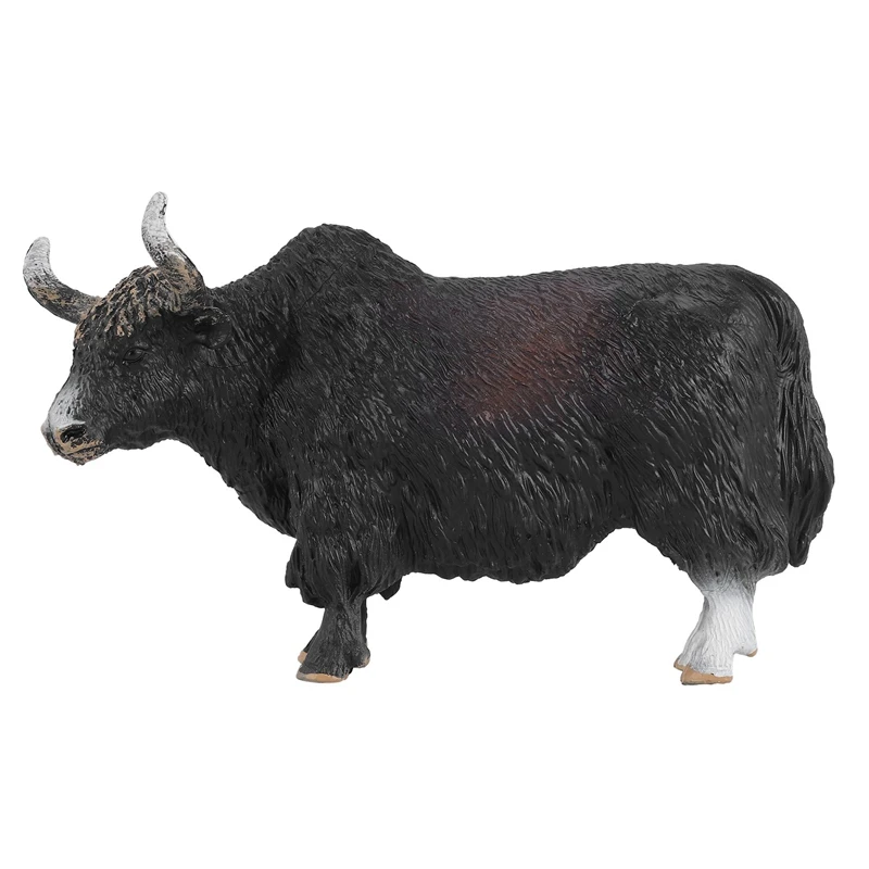 

14.5X3.5X8.5Cm Classic Black Yak Animals Action Figures Cattle Bull Ox Figurine Pvc Cute Lifelike Model Toy