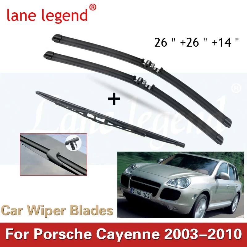 

Front Rear Window Windshield Windscreen Wiper Blades For Porsche Cayenne 2003 2004 2005 2006-2010 Car Wipers Blades 26"+26"+14"