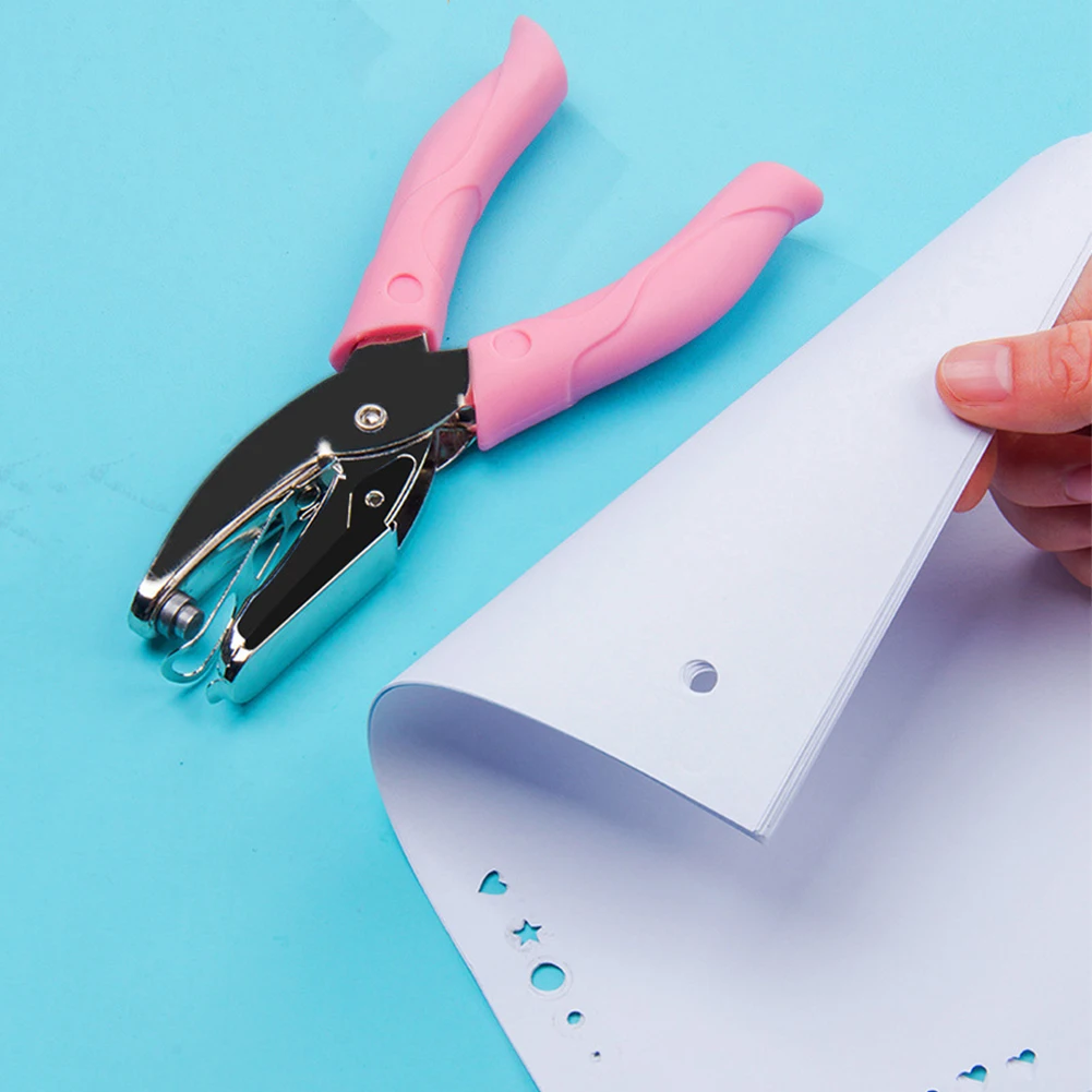 금속 휴대용 종이 펀치, 스크랩북 천 스타 하트 서클 구멍, DIY 스크랩북 공예 모양 커터 단일 구멍 펀처