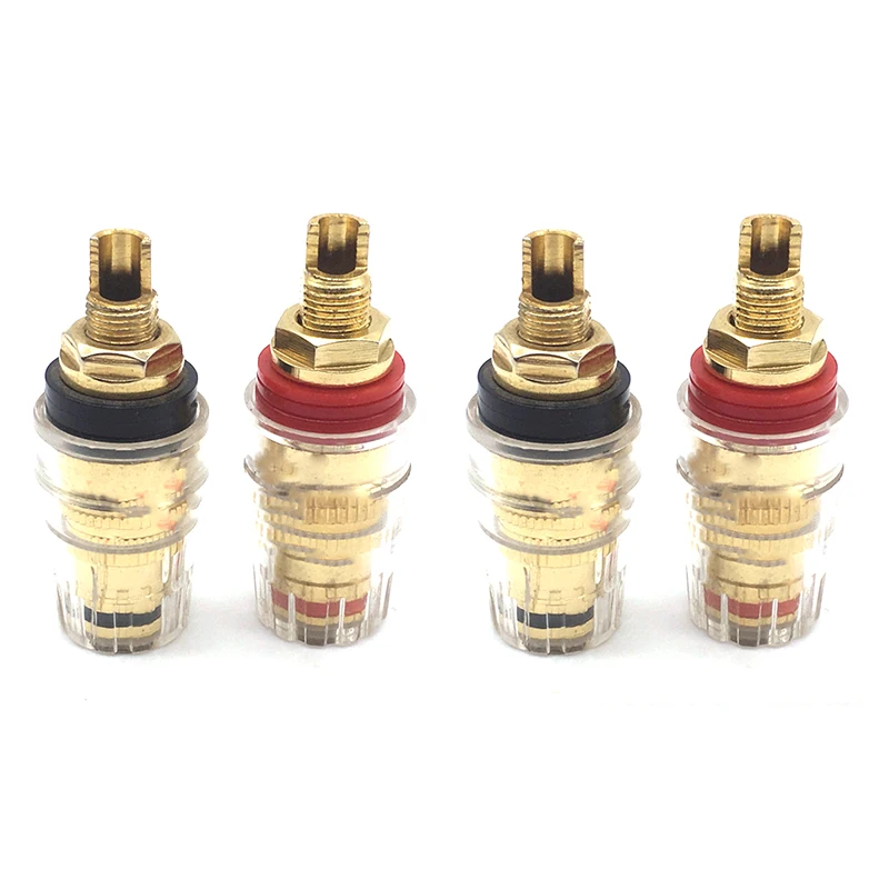 Hifi A pair 45mm Banana connector Gold-plated Banana plugs sockets Copper terminal for Stereo speakers