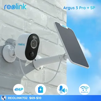 Reolink Argus 3 Pro Battery outdoor Camera 2.4G/5Ghz WiFi Camera 4MP Human/Car Detection 2-way Audio Spotlight Smart Home Cam