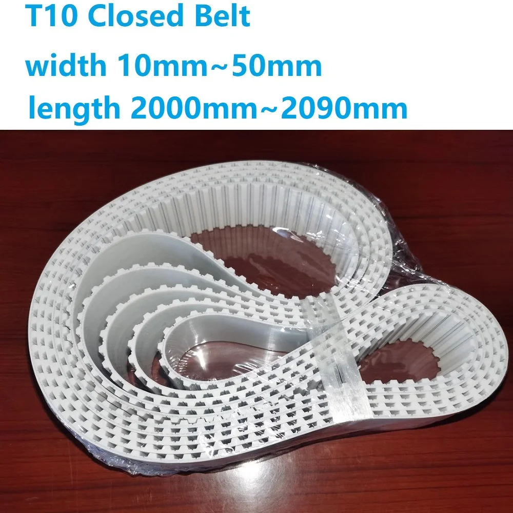 

210Teeth T10 Polyurethane Transmission Conveyor Timing Belt Closed Belt Loop Belt Steel Cord width 15mm/20mm/25mm/30mm/40mm/50mm