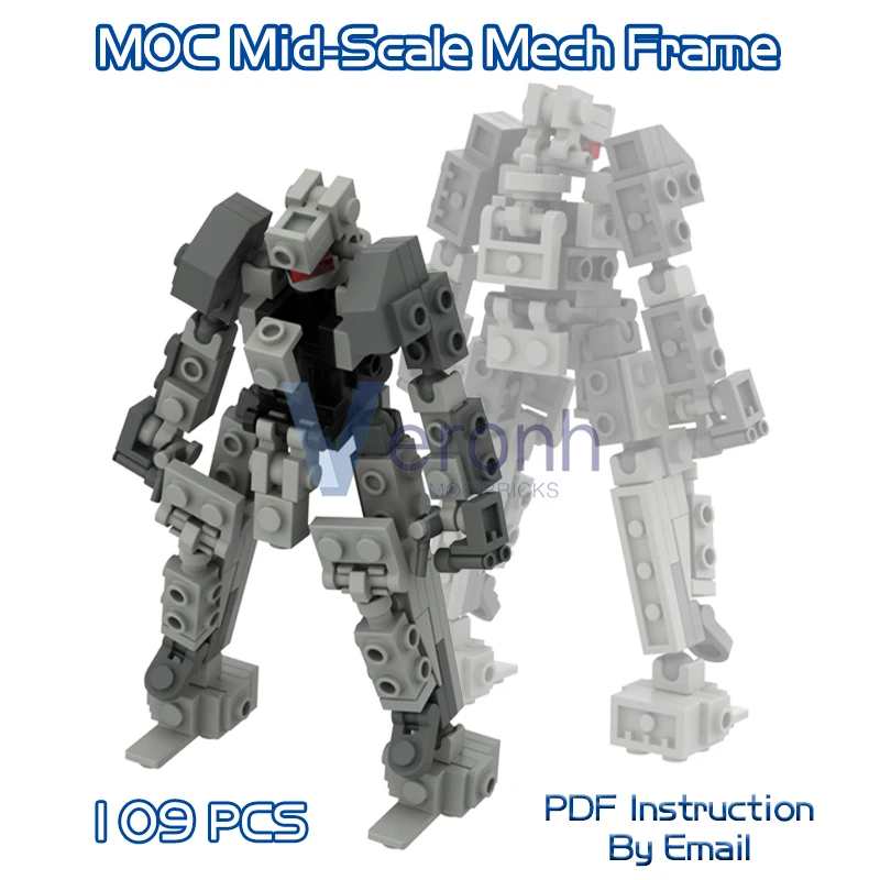 109 Pcs Mech Frame Action Figure Model Building Blocks Kit Creativo Robot Meccanico Moc Assembly Parts Mattoni Kid Toy Idea Gift