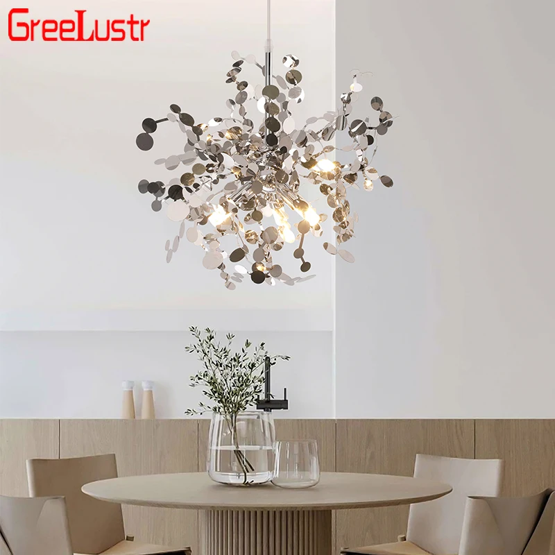 Nordic Simple Creative Stainless Steel Pendant Lamp Indoor Dcora Classic Vintage Gold LED Chandelier Lighting Fixture forBedroom