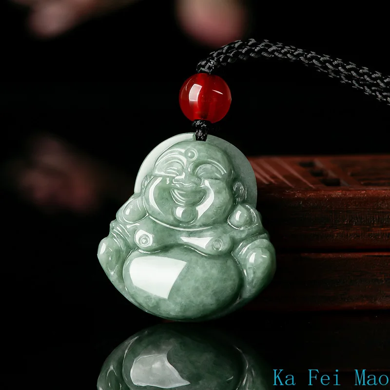 Natural A-grade Jadeite Beans Buddha's God Jade Pendant Men's Gifts Necklace Women's Charms Jewelry pendant necklace jade jewelry