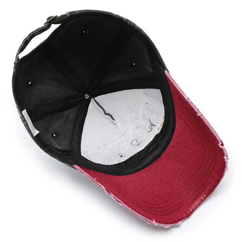 Korean version washed letters spring and autumn men's and women's fashion shabby denim baseball cap sunhat Official Website 5