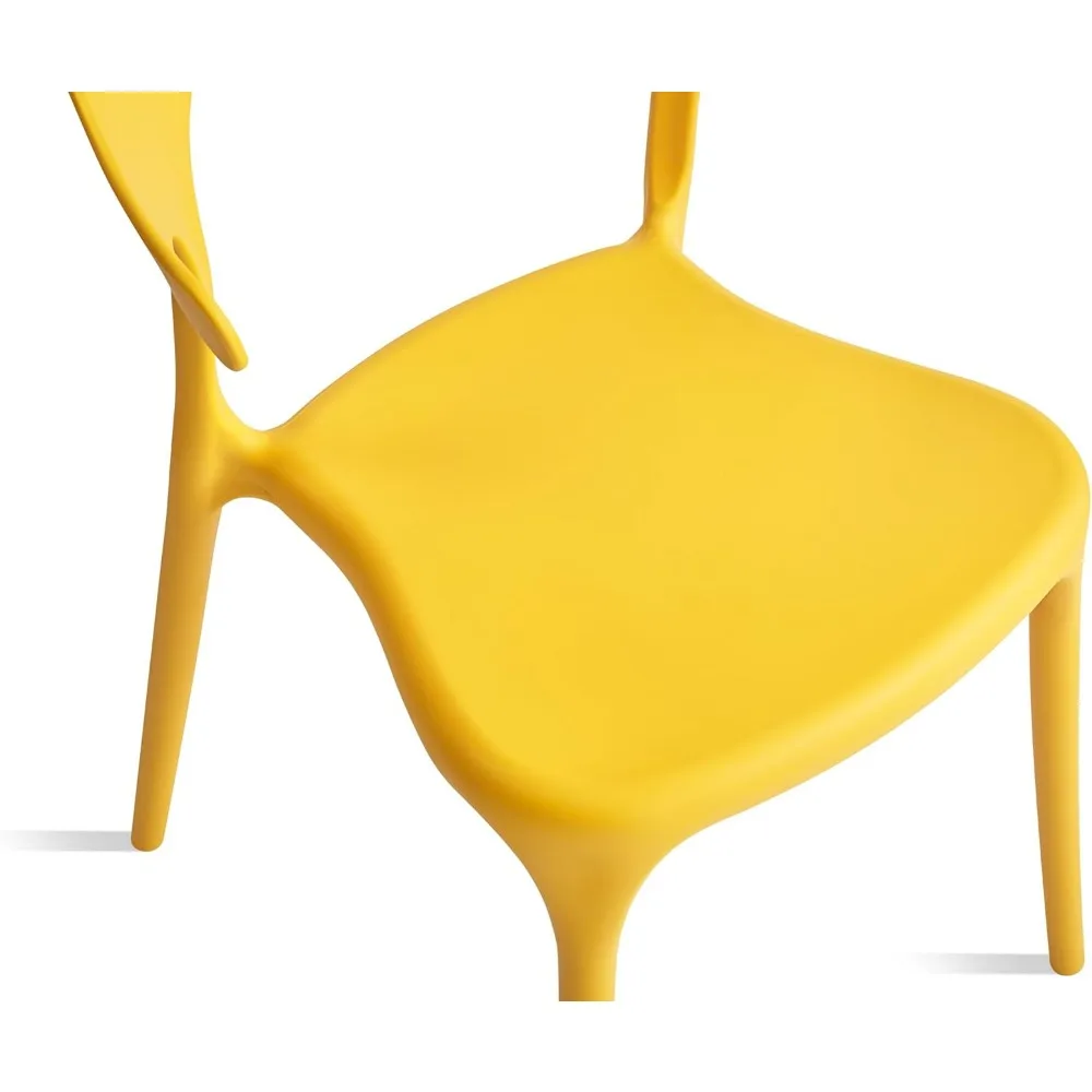 Modern Stackable Dining Chair Set, No Assembly, Plastic Chair, Patio Chair, Suitable for Indoor and Outdoor Cafes and Restaurant 6