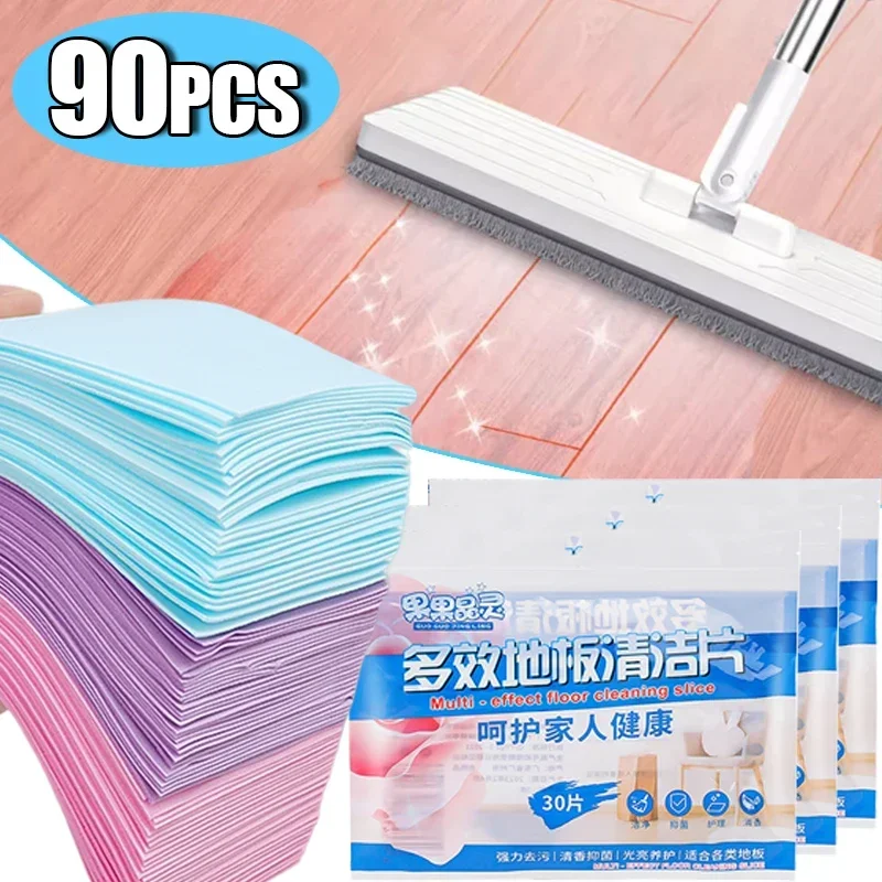 Floor Cleaner Sheets 90//60/30PCS Tile Floor Cleaner Sheet Water Soluble Mopping Wooden Floor Cleaning Tablet Home Room Toilet Wiping Cleaning Tools