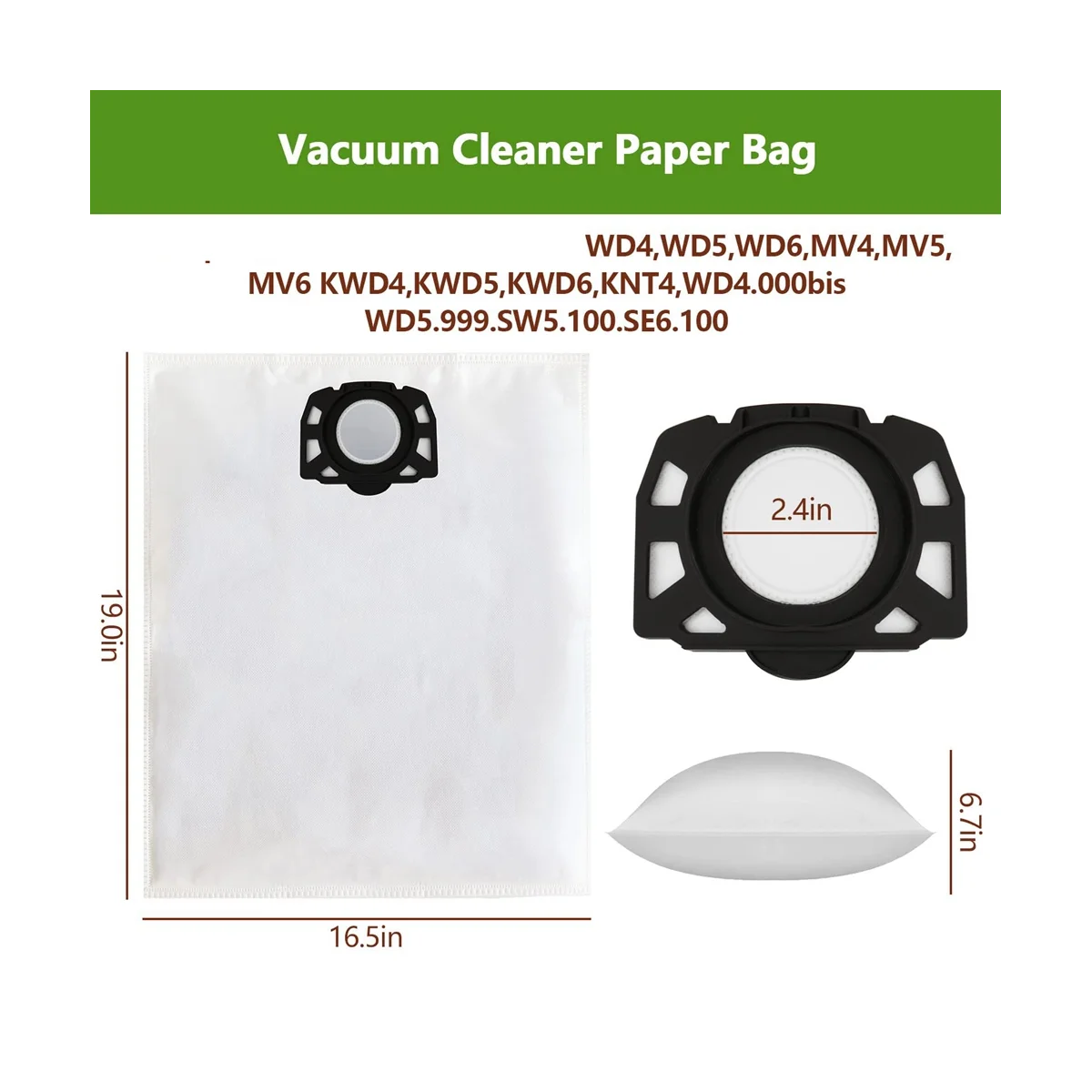 

Сменные детали, пылесборник, совместимый с Karcher WD4 WD5 WD6 MV4 MV5 MV6, аксессуары для пылесосов, пылесборники