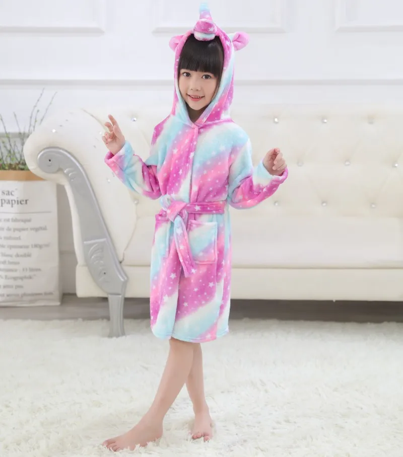 Kids Flannel Bathrobe Pajamas child bathrobe flannel pajamas