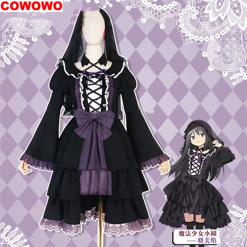 

COWOWO Akemi Homura Cosplay Anime Puella Magi Madoka Magica Costume Sweet Lovely Dress Halloween Party Role Play Clothing XS-XL