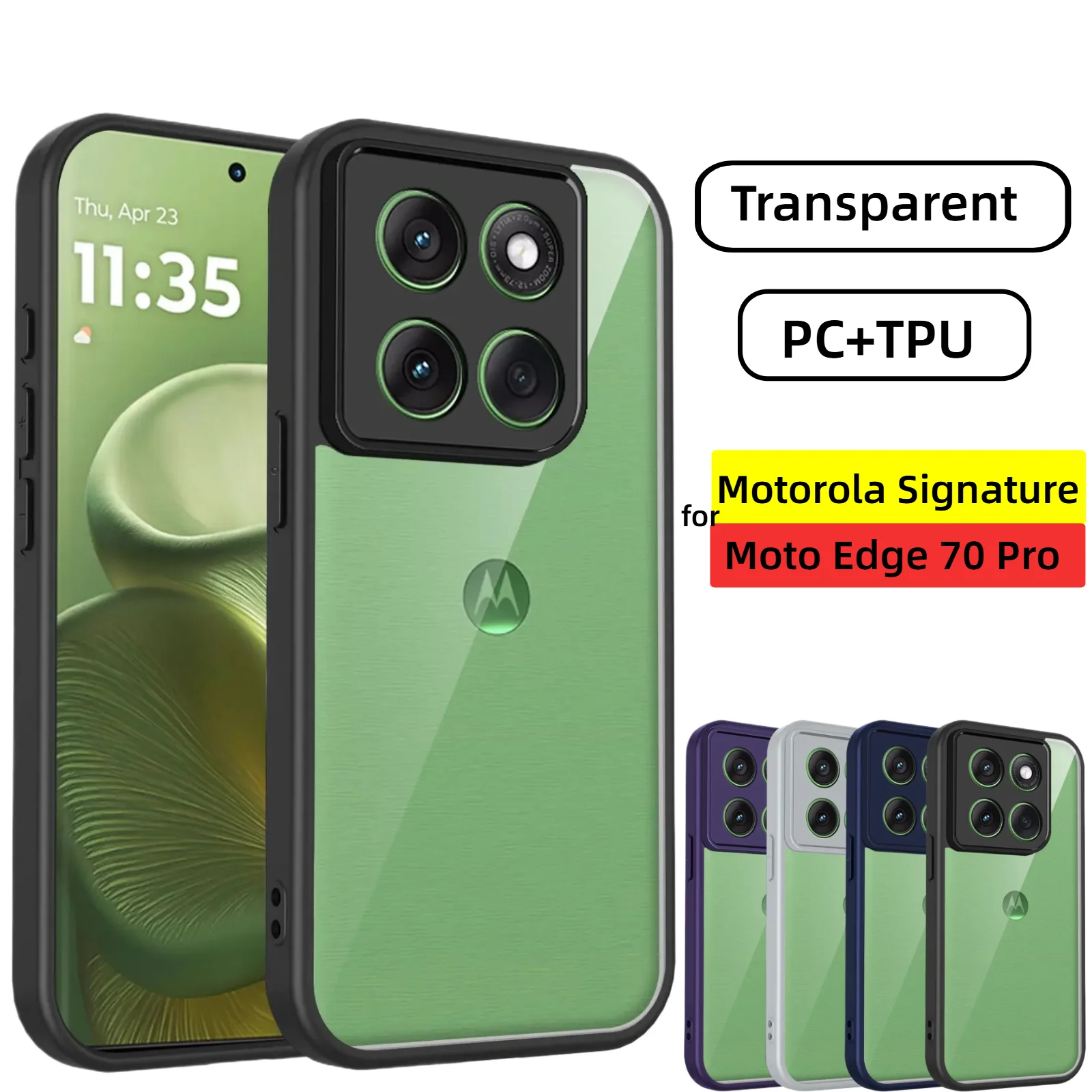 Sleek Transparent PC+TPU Protective Case