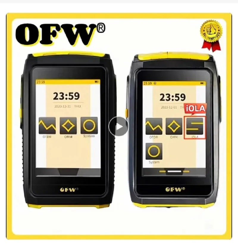 

OFW Mini OTDR активное волокно, живое тестирование 1550 нм 20 дБ 80 км, волоконно-рефлектометр с сенсорным экраном, OPM VFL OLS тестер SC APC/UPC разъем
